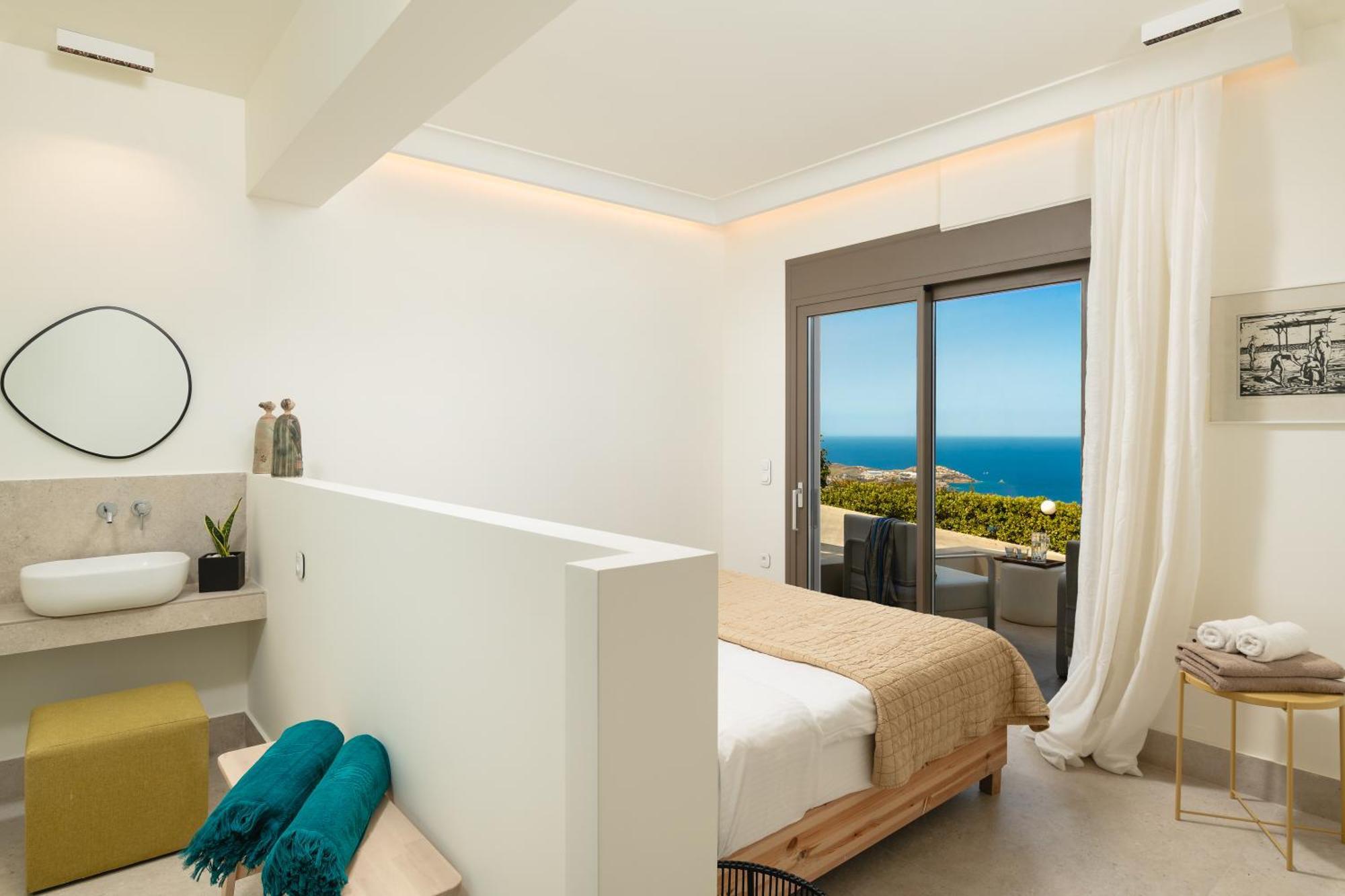 Minimalist Mediterranean Blue Key Villa With Sea View & Infinity Heated Pool Agia Pelagia Eksteriør bilde